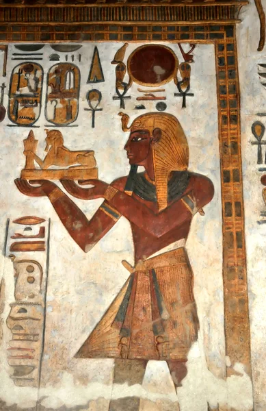 Pintura de baixo relevo de Ramsés III — Fotografia de Stock