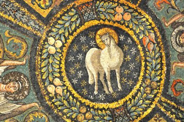 mosaics of the lamb of god in heaven clipart