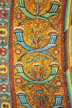 Ancient byzantine mosaics of interlinking cornucopia clipart