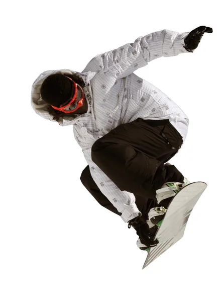 Homem pulando em um snowboard — Fotografia de Stock