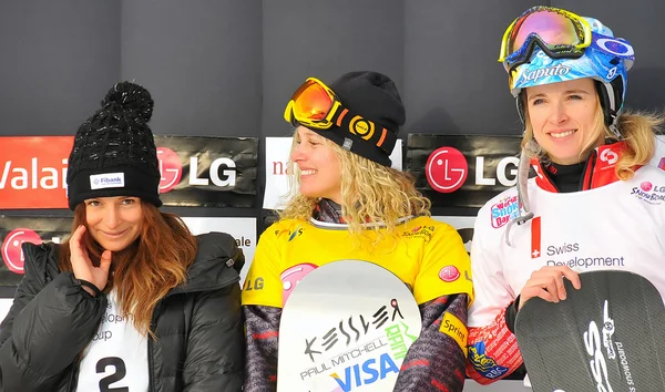 Ladies FIS Snowboard World Cup Snowboard Cross — ストック写真