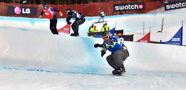 FIS Copa del Mundo de Snowboard Cruz de Snowboard — Foto de Stock