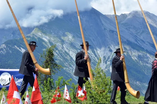 Festiwal róg alpejski — Zdjęcie stockowe