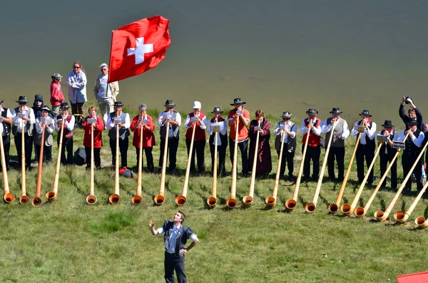 Festiwal róg alpejski — Zdjęcie stockowe