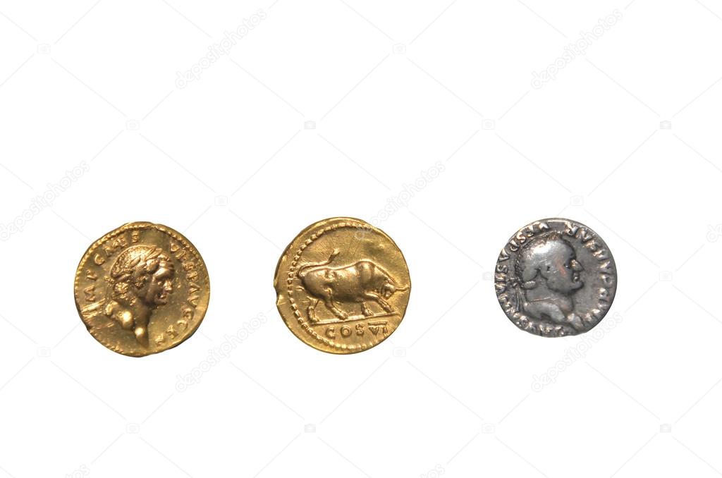 Silver and gold coins
