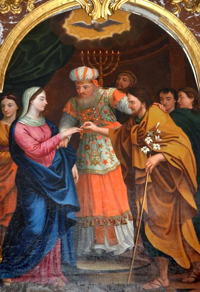 Painting of St Nicholas performing — Stock Photo, Image