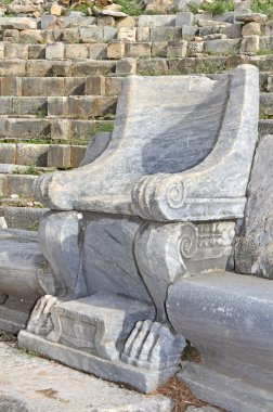 Ancient greek lion throne clipart