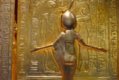Ancient egyptian gold statue clipart