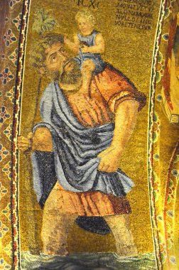 Magnificent golden byzantine mosaic clipart