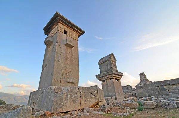 Tumbas antiguas del pilar de Lycian — Foto de Stock