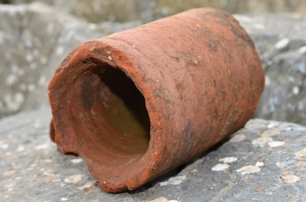 Ancient roman clay pipe — Stock Photo, Image