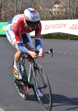 Profesional cyclist on Tour de Romandie 2013