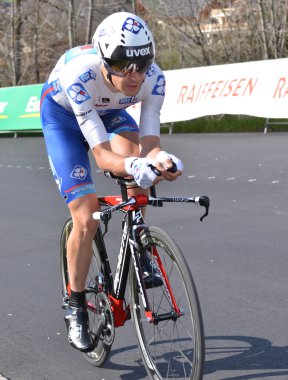 Profesional cyclist on Tour de Romandie 2013