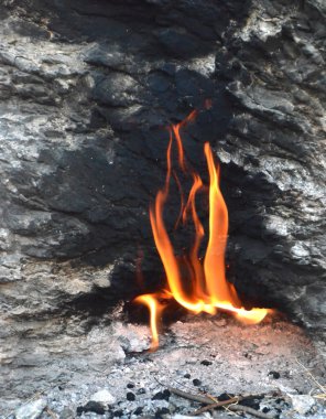 Methane gas escapes from fissures