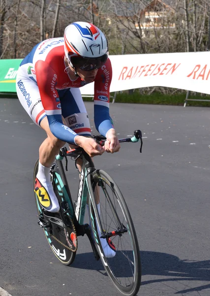 Ciclista profesional en el Tour de Romandie 2013 — Foto de Stock