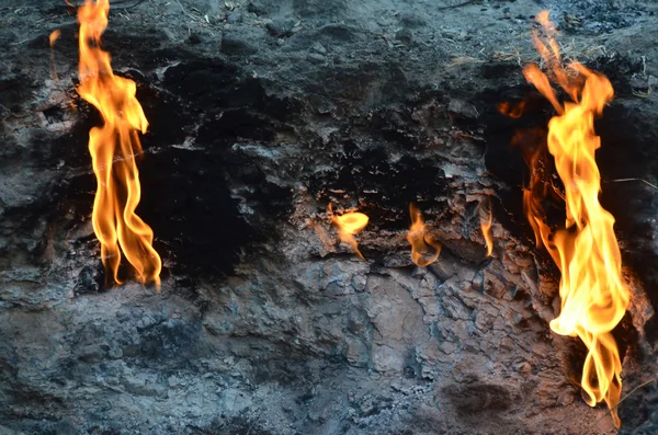 Methane gas escapes from fissures