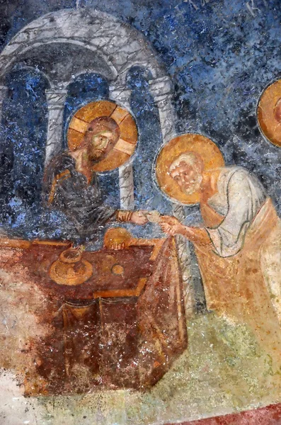 Oude Byzantijnse fresco — Stockfoto