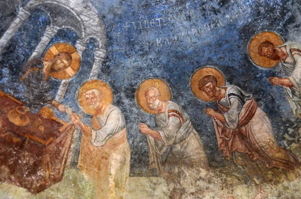 Oude Byzantijnse fresco — Stockfoto