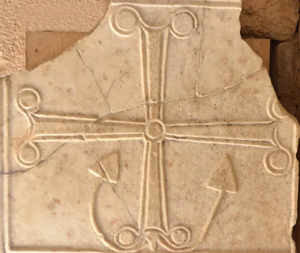 古代拜占庭锚十字架 — 图库照片
