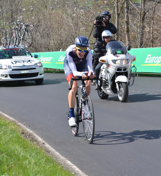 Ciclista profesional en Romandie 2013 — Foto de Stock