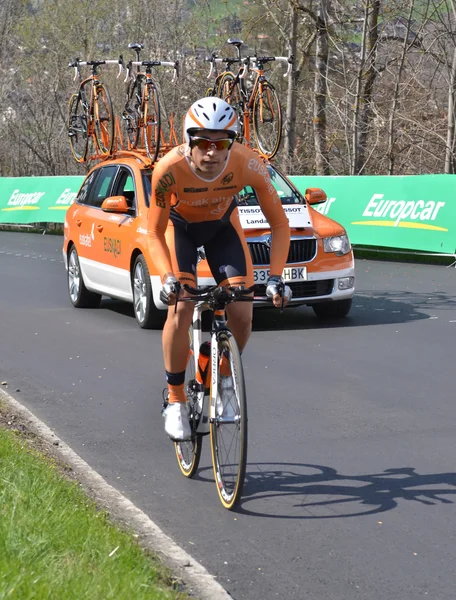 Professional cyclist on  Romandie 2013 — 图库照片