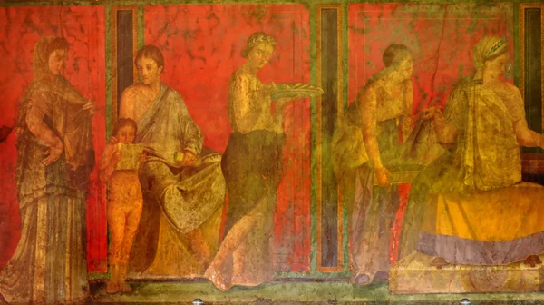 Prächtiges antikes römisches Fresko — Stockfoto