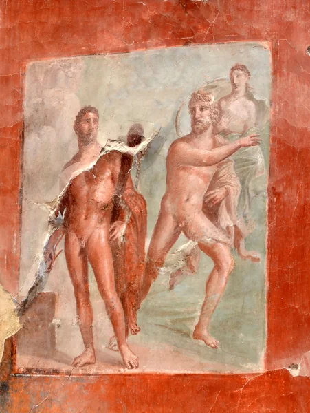 Ancient roman fresco of Hercules — стокове фото