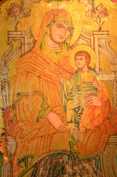Antigua pintura al óleo bizantina — Foto de Stock
