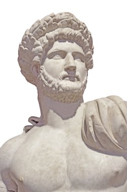 Ancient roman sculpture of the emperor Hadrian clipart