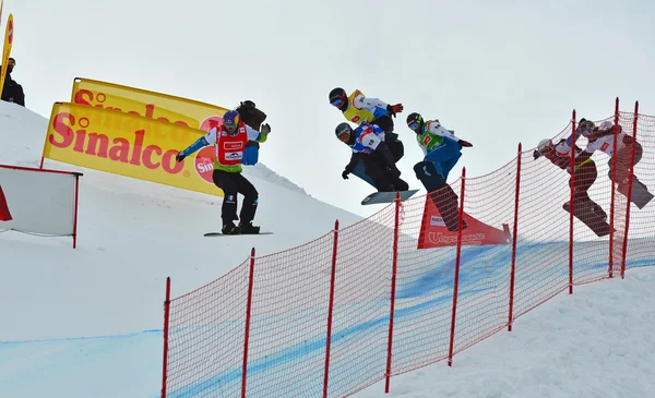 Snowboard krzyż Pucharu Świata — Zdjęcie stockowe