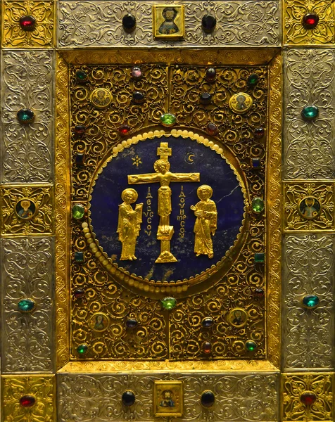 Oude Byzantijnse gouden Bijbel vak — Stockfoto