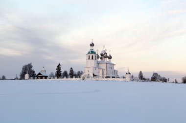 Kış akşam Kilisesi, ilyas Peygamber, bir mimari anıt Kadnikov şehir Vologda Region, Rusya Federasyonu