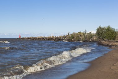 Beyaz lake ve İskelesi Belozersk şehir Vologda bölgesi, Rusya'nın