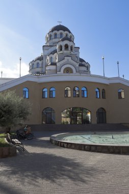 Adler, Krasnodar bölgesi, Rusya Federasyonu - 9 Temmuz 2016: Tapınağı kutsal yüz İsa'nın kurtarıcı gündoğumu yerleşim Adler, Soçi, Krasnodar bölgesi,