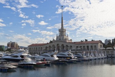 Sochi City bir erken yaz sabahı Deniz Terminali