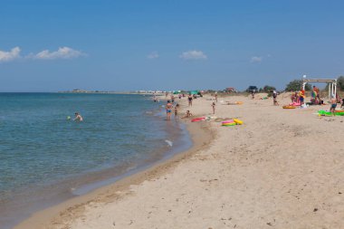 Vitino, Saki bölgesi, Kırım - 24 Temmuz 2020: Vitino, Saki bölgesi yakınlarındaki tatil köyü, Kırım