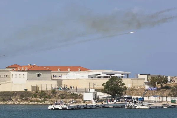 Sevastopol Krim Juli 2020 Schelpen Afgevuurd Van Grad Multiple Launch — Stockfoto