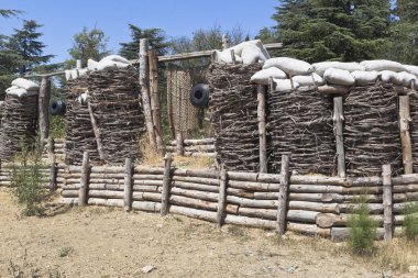 Sivastopol, Kırım - 27 Temmuz 2020: Sivastopol, Kırım 'daki Malakhov Kurgan anıtında 44 Zhitkov