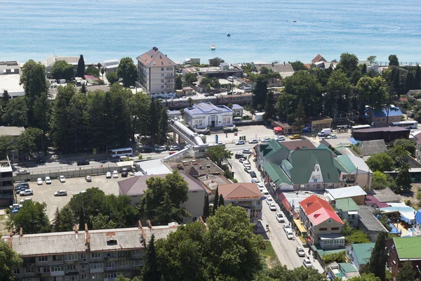 tren istasyonu lazarevskaya üstten görünüm. Sochi, Rusya Federasyonu