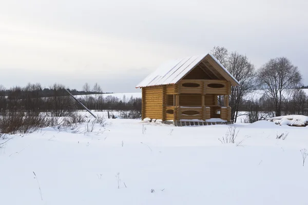Pausade för vintern byggande av privata hem — Stockfoto