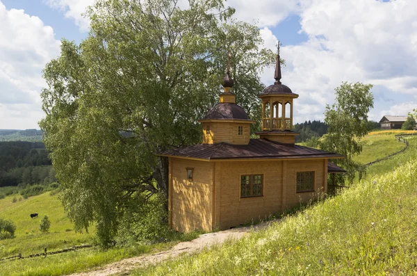 Chapel in Russian village — Stock Fotó