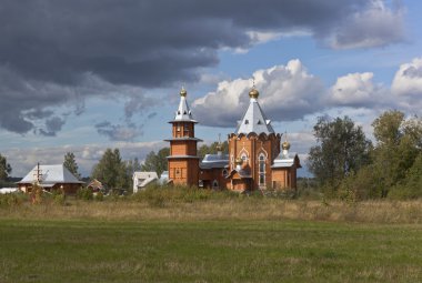 Tahta Kilisesi Peygamber İsa'nın doğuşu ve öncüsü John the Baptist bir köyde Zaruchevnya (Shilovskaya), Velsky bölgesi, Arkhangelsk region, Rusya Federasyonu