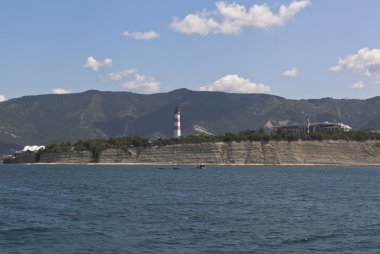 Açık denizden görüntülemek için Cape kalın Gelendzhik Bay, Krasnodar bölgesi, Rusya Federasyonu