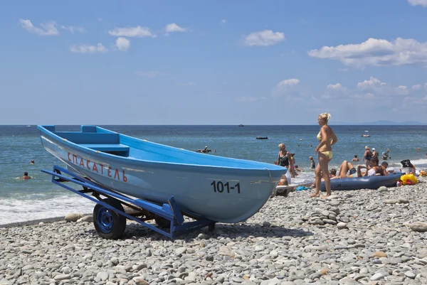 Cankurtaran botta plaj tatil köyü Praskoveevka Gelendzhik bölge Krasnodar bölgesi, Rusya Federasyonu — Stok fotoğraf