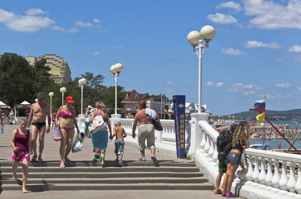 Gelendzhik Región Krasnodar Rusia Julio 2015 Gente Ignora Prohibición Aparece — Foto de Stock