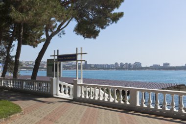 Lomonosov sonra Gelendzhik, Krasnodar bölgesi, Rusya'nın kıyısındaki adlı sanatoryum Plajı'na giriş