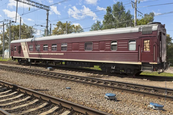 Изъян вагона ВД 1МТ5К предназначен для проверки состояния железнодорожной линии — стоковое фото