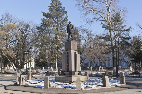 Monumento a Lenine na Praça da Revolução na cidade de Vologda, Rússia — Fotografia de Stock
