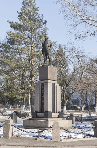 列宁在俄罗斯沃洛格达州城市革命广场的纪念碑 — 图库照片