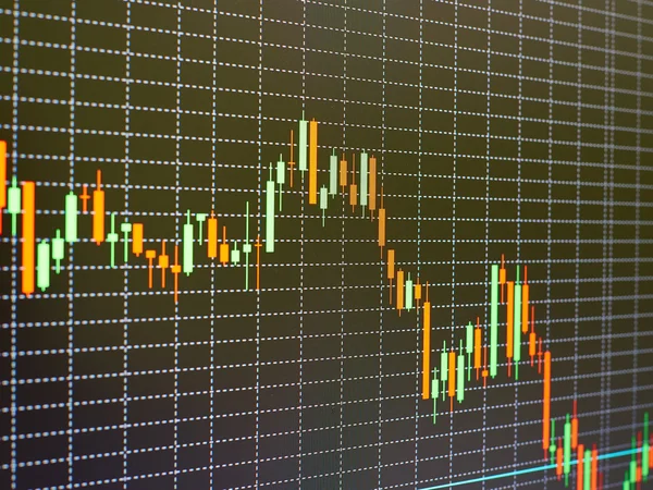 Stock market chart, graph on black background. — Stock Photo, Image